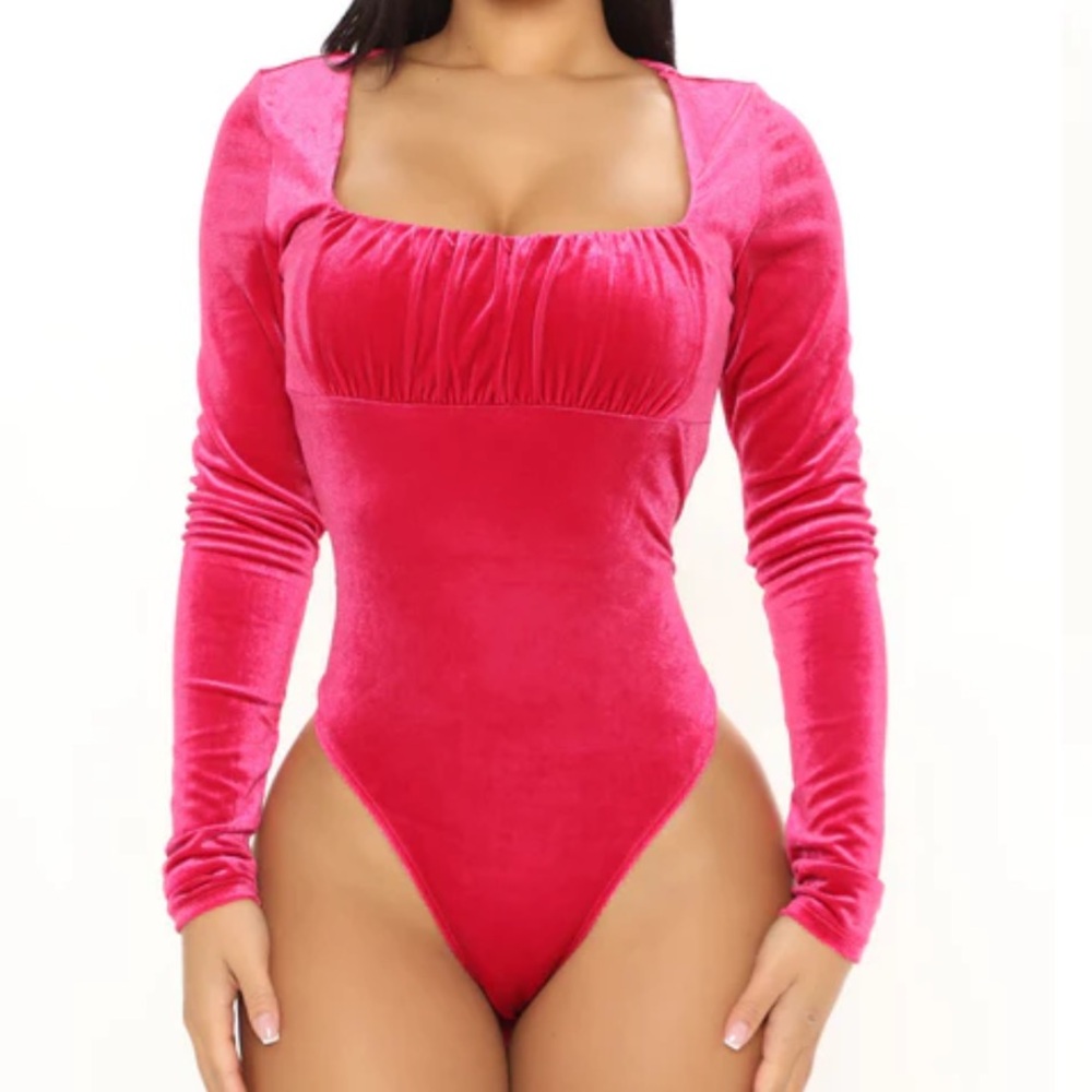 Fashion Nova Velvet Melodies Square Neck Bodysuit